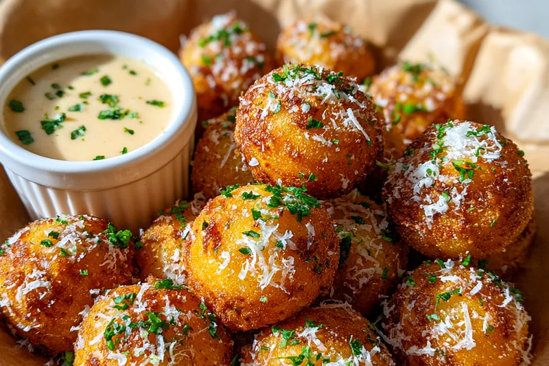 Cooking process for Crispy Parmesan Potato Balls