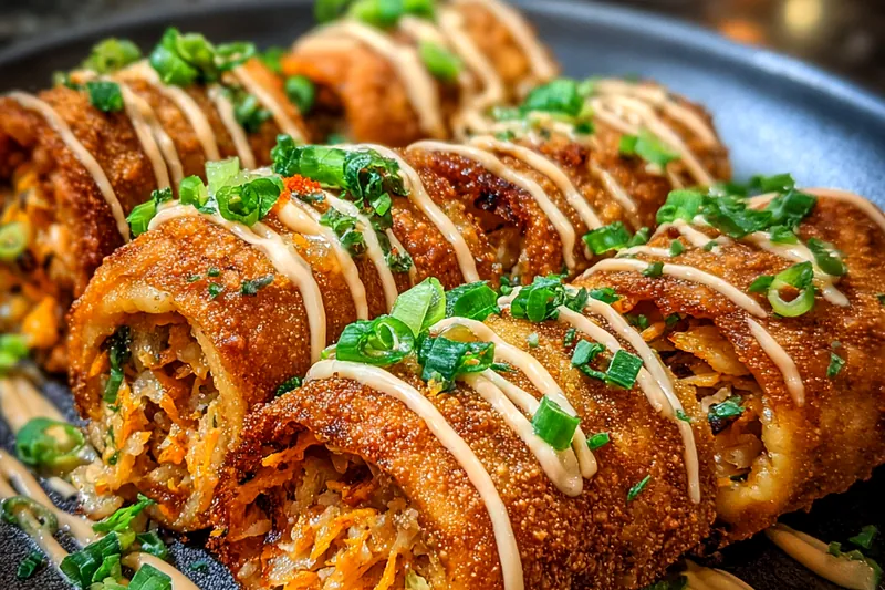 Cooking process for Crispy Savory Egg Rolls