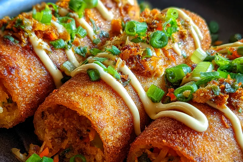 Fresh ingredients for Crispy Savory Egg Rolls