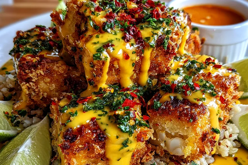 Fresh ingredients for Crispy Spicy Fried Chicken