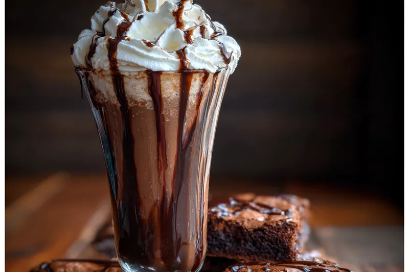 Fresh ingredients for Decadent Chocolate Milkshake