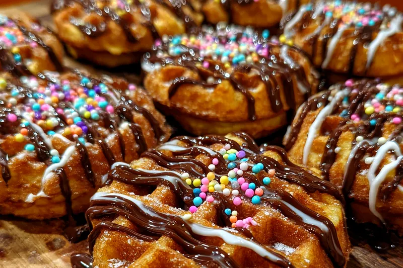 Cooking process for Delicious Chocolate Drizzled Waffles