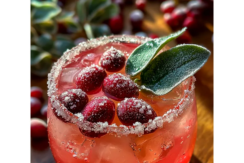 Fresh ingredients for Festive Cranberry Cocktail