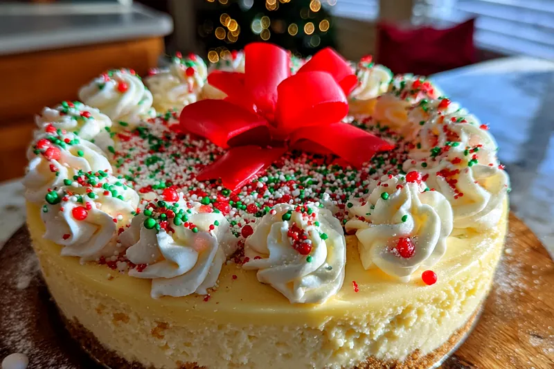 Cooking process for Festive Holiday Cheesecake