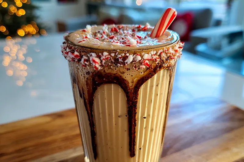 Cooking process for Festive Peppermint Chocolate Drink