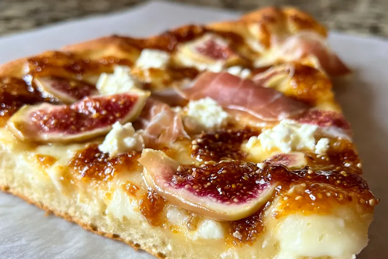 Chef Mitchell baking Fig Jam and Goat Cheese Pizza Delight in the oven, ensuring a perfect crust.