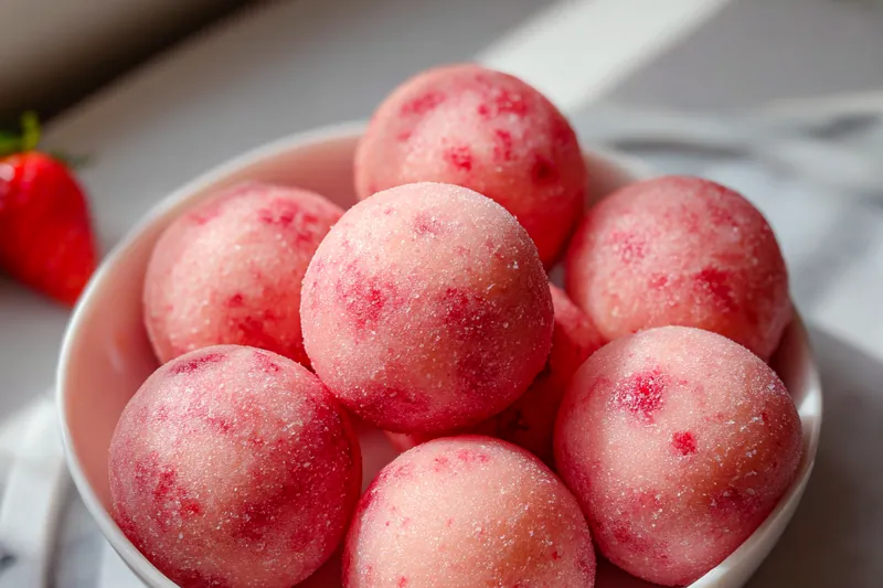 Fresh ingredients for Frozen Strawberry Yogurt Bites