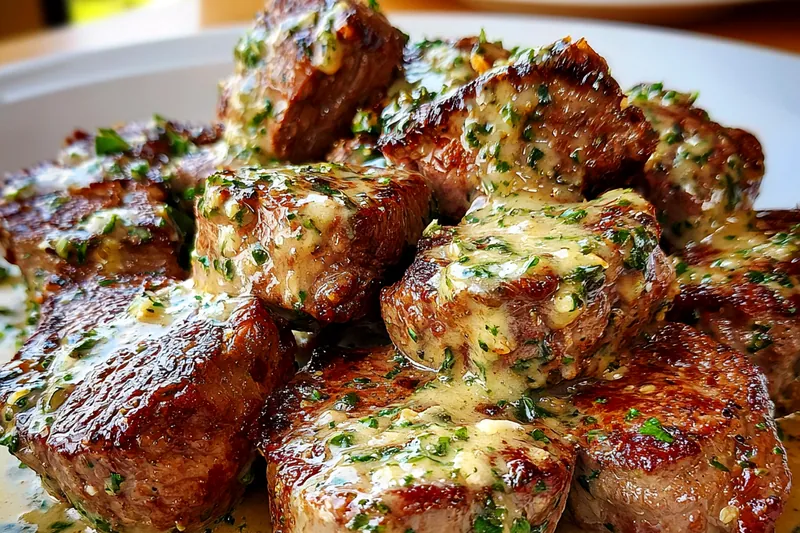 Fresh ingredients for Garlic Butter Steak Bites