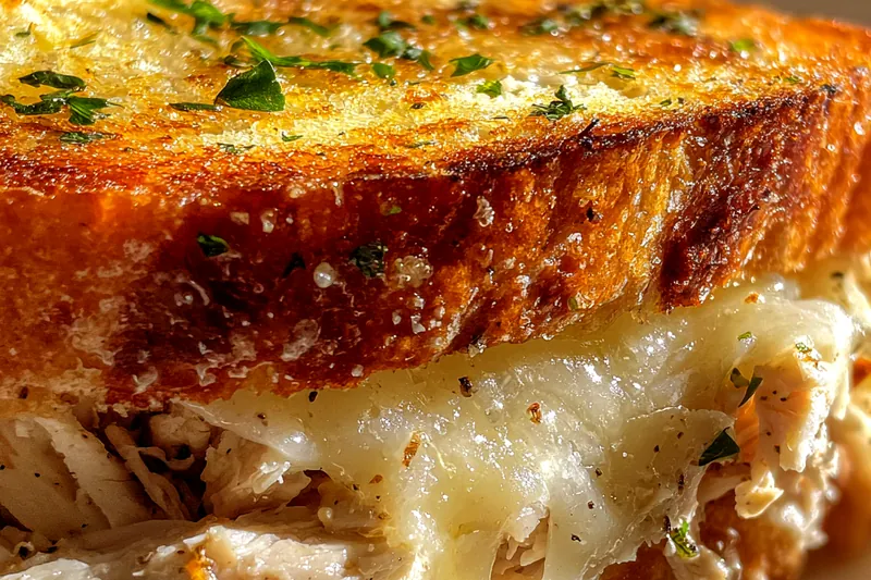 Cooking process for Garlic Chicken Melt Sandwich