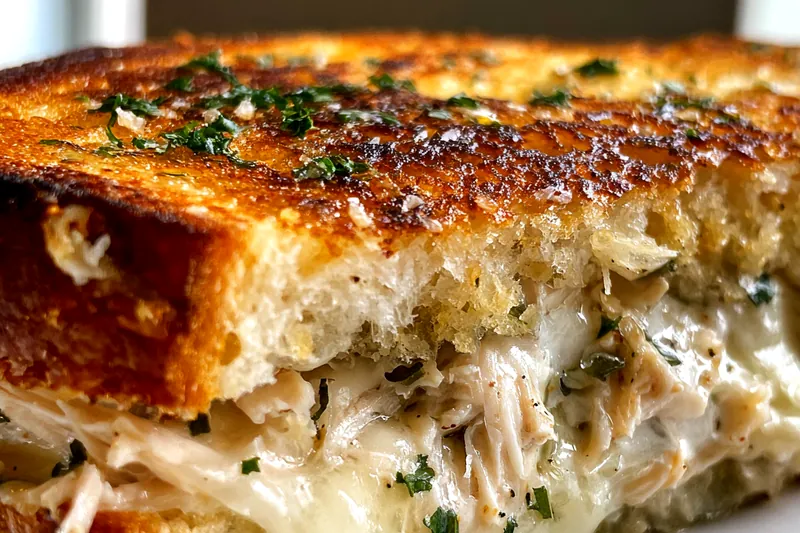 Fresh ingredients for Garlic Chicken Melt Sandwich