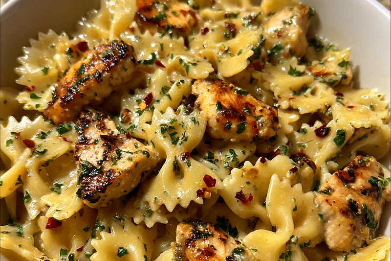Fresh ingredients for Garlic Herb Chicken Pasta