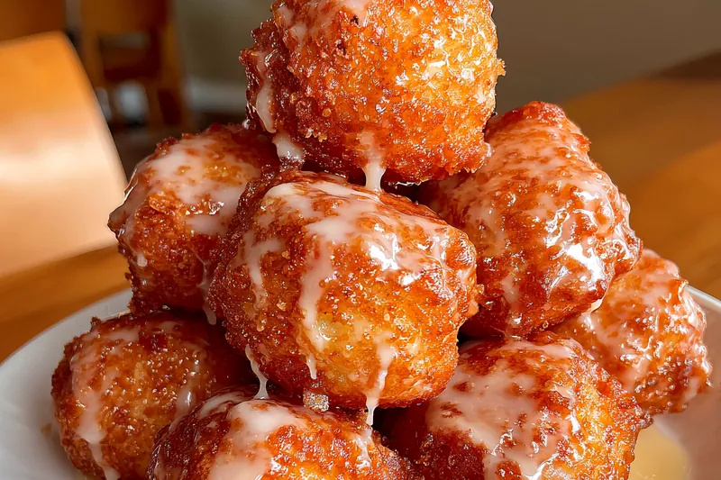 Cooking process for Glazed Apple Fritter Bites