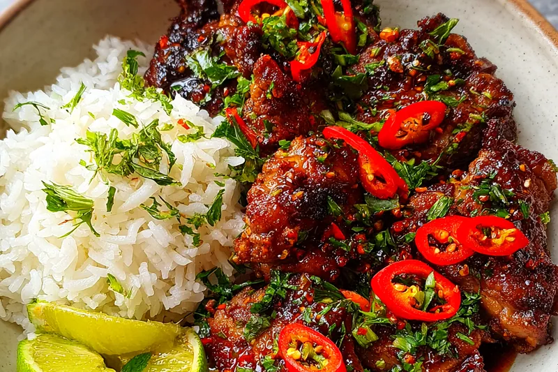 Fresh ingredients for Glazed Chicken with Herb Rice