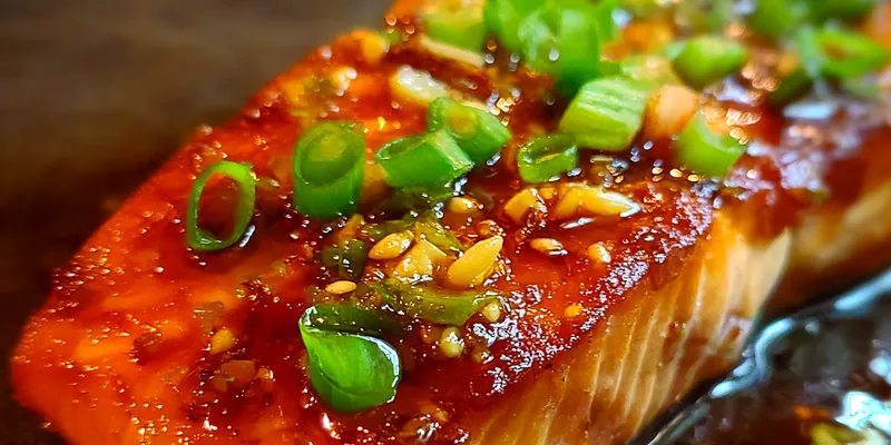 Glazed Salmon with Scallions