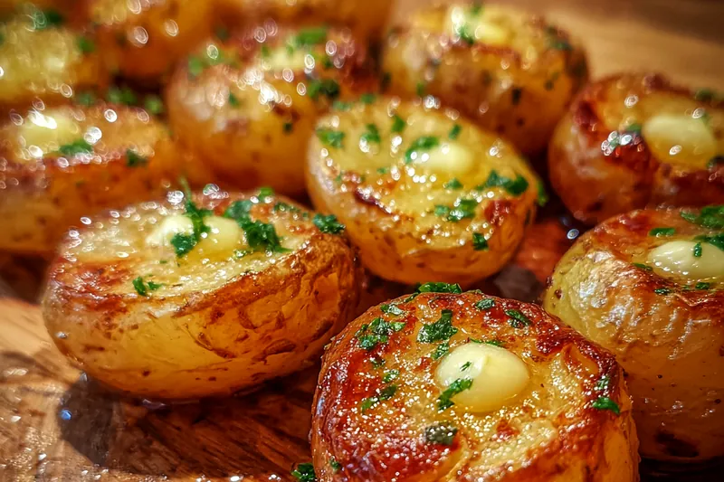 Fresh ingredients for Golden Buttered Garlic Potatoes