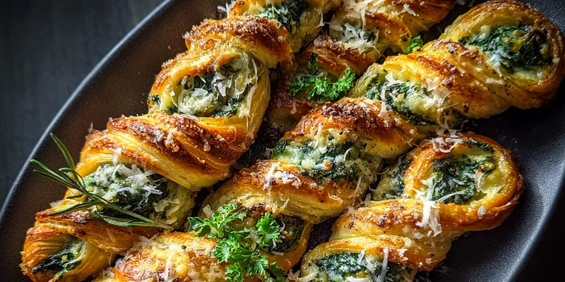 Golden Spinach Cheese Twists