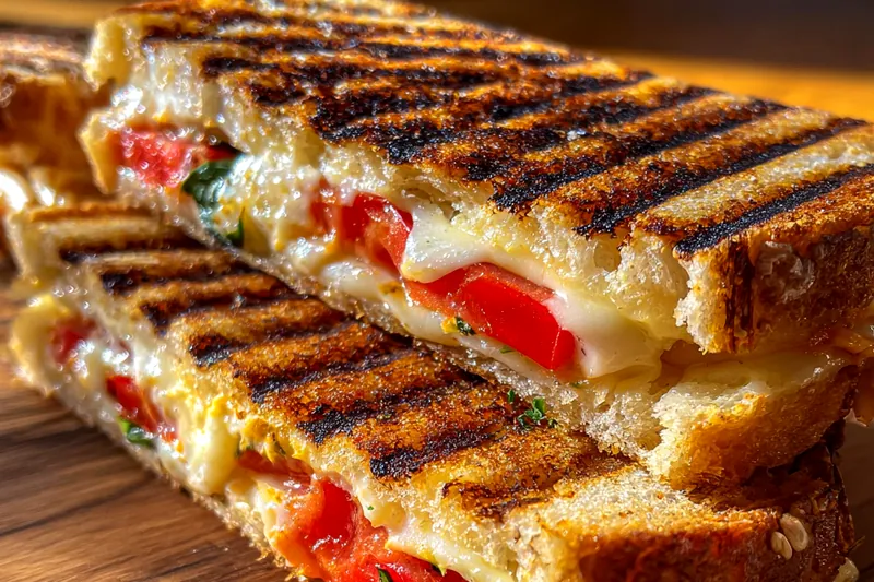 Cooking process for Gourmet Grilled Cheese Delight