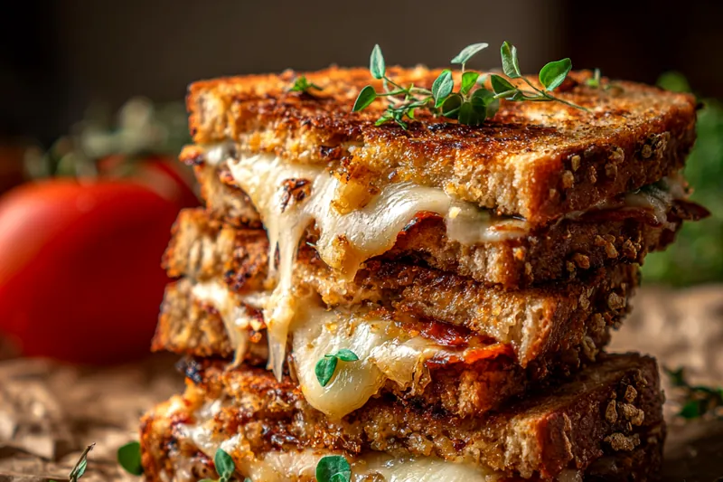 Cooking process for Gourmet Grilled Sandwich