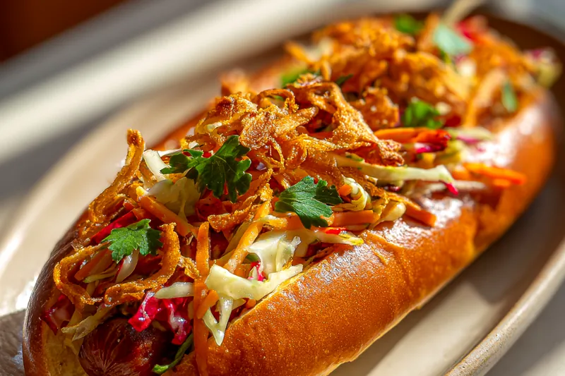 Cooking process for Gourmet Spicy Hotdog