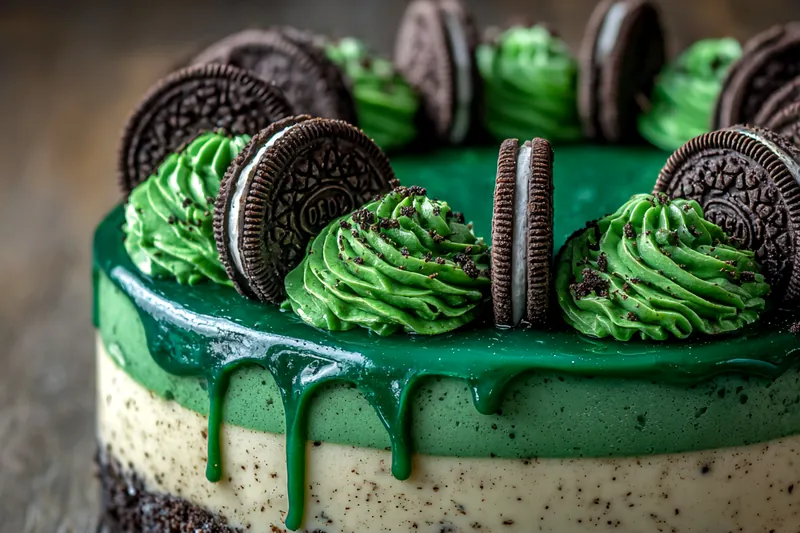 Cooking process for Green Velvet Oreo Delight
