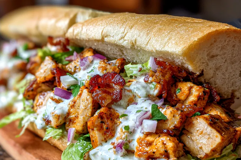 Fresh ingredients for Grilled Chicken Bacon Sub