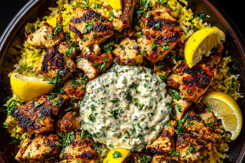 Cooking process for Grilled Chicken Lemon Rice