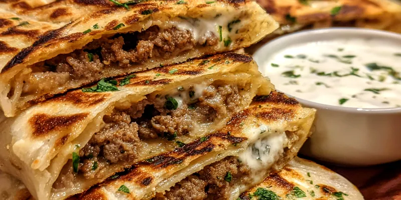 Grilled Meat Flatbreads with Herbs