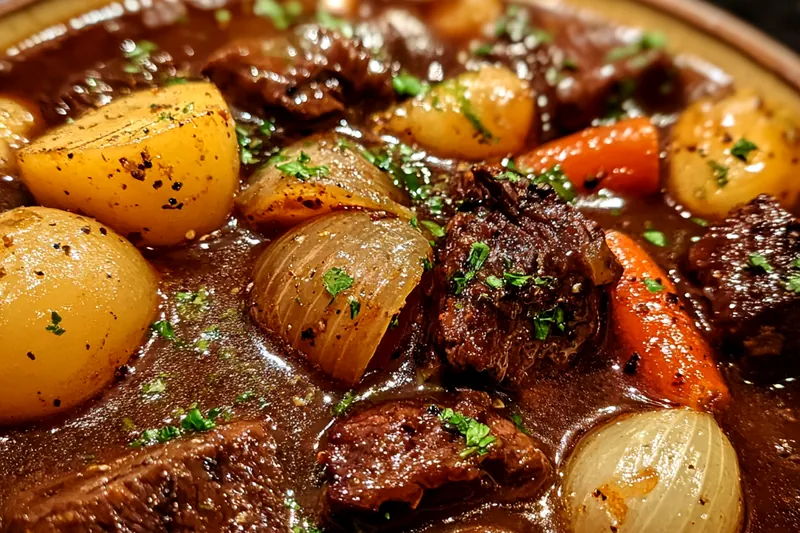 Fresh ingredients for Hearty Beef and Vegetable Stew