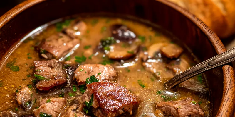 Hearty Beef Mushroom Soup