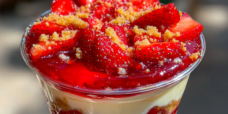 Layered Strawberry Cheesecake Cups