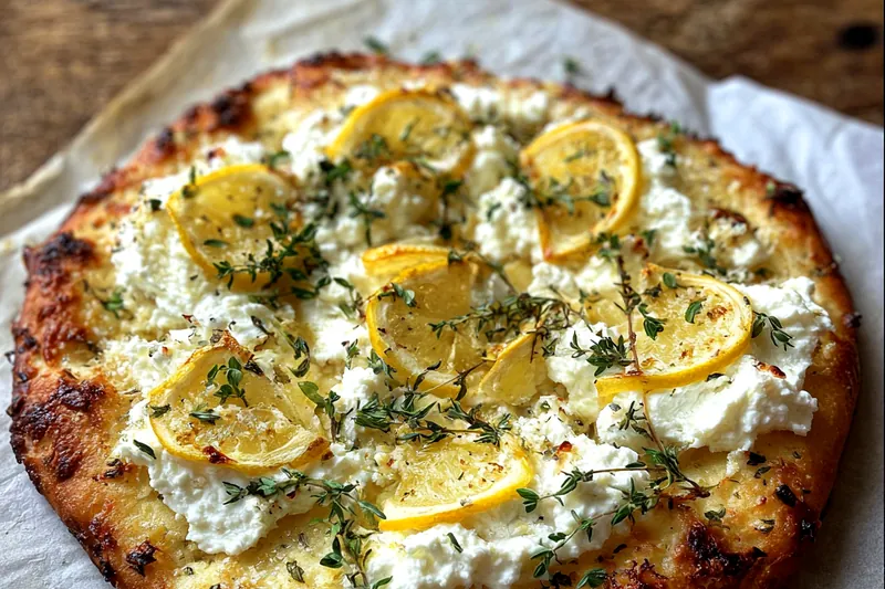 Cooking process for Lemon Herb Ricotta Pizza