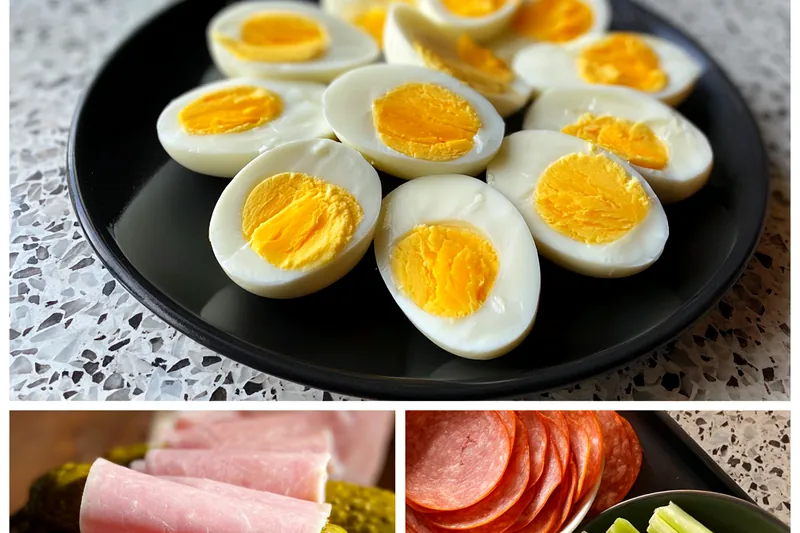 Fresh ingredients for Low Carb Snack Platter