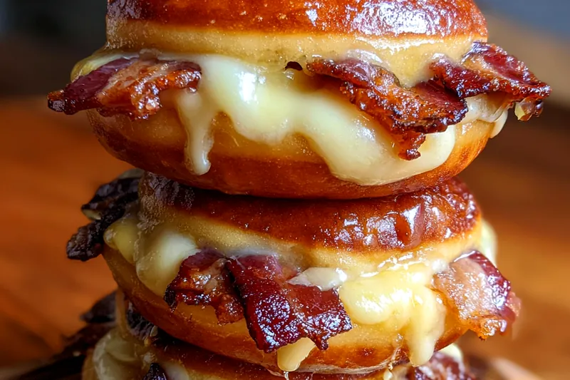 Fresh ingredients for Maple Bacon Cheese Doughnuts