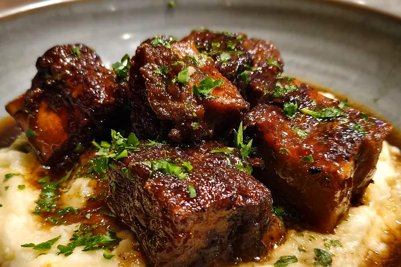 Fresh ingredients for Maple Bourbon Glazed Short Ribs
