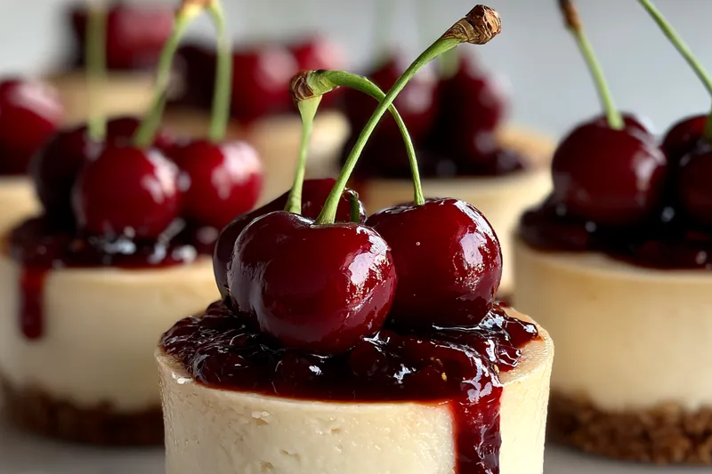 Fresh ingredients for Mini Cherry Cheesecake Bites