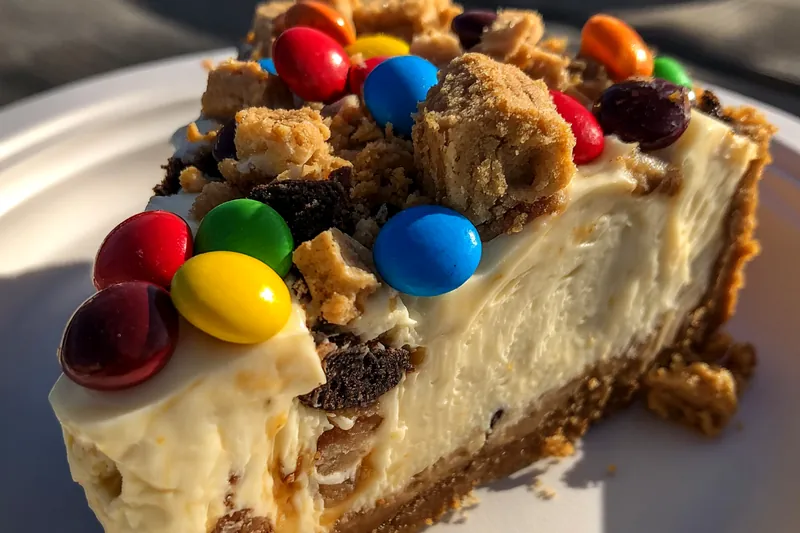 Cooking process for Monster Cookie Cheesecake Delight