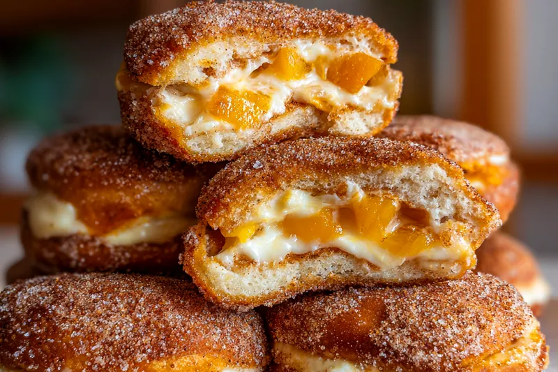 Fresh ingredients for Peach Cheesecake Donuts