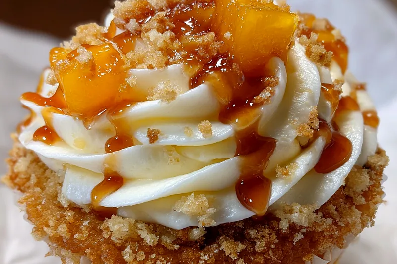 Cooking process for Peach Cream Cheese Cupcakes