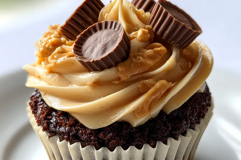 Fresh ingredients for Peanut Butter Brownie Cupcakes