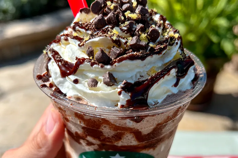 A collection of vibrant ingredients for Creamy Peppermint Mocha Delight, showcasing coffee, milk, cream, chocolate syrup, and peppermint extract.