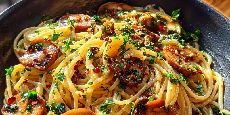Quick Mushroom Garlic Pasta