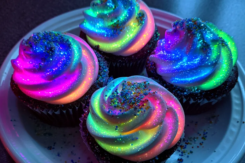 Fresh ingredients for Radiant Neon Glow Cupcakes