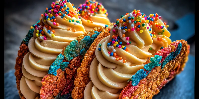 Rainbow Cereal Dessert Tacos