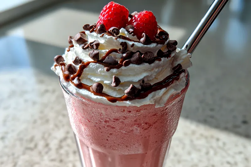 Cooking process for Raspberry Chocolate Chip Milkshake