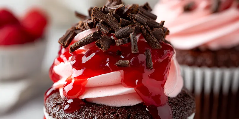 Raspberry Chocolate Lava Cupcakes