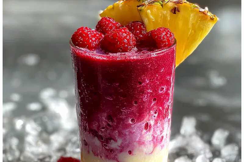 Fresh ingredients for Raspberry Pineapple Dream Drink