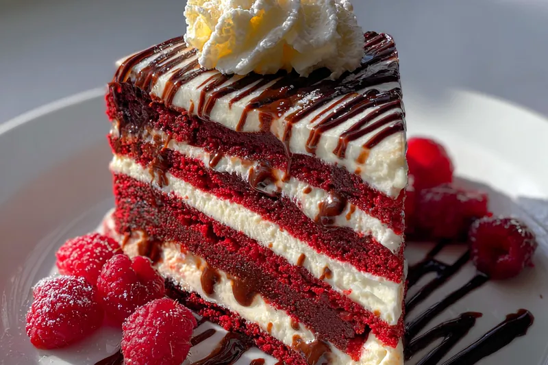 Fresh ingredients for Red Velvet Cheesecake Delight