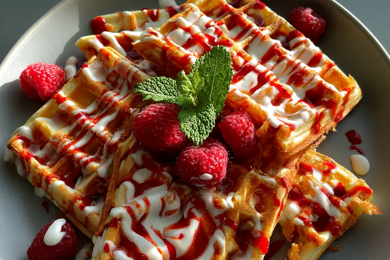 Fresh ingredients for Red Velvet Marble Waffles