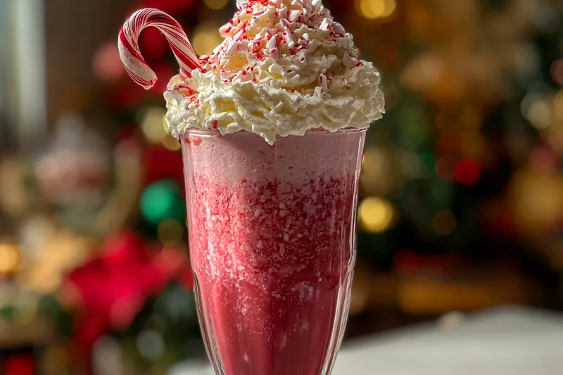 An assortment of ingredients laid out for making Festive Red Velvet Shake, including ice cream, cake mix, and toppings.