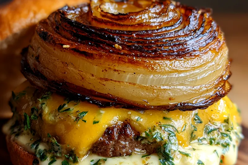 Fresh ingredients for Savory Onion Beef Stack